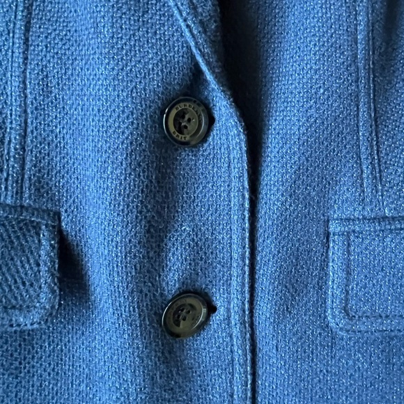 Burberry Brit Navy Blue Linen Cotton Women’s Blazer Jacket Sz 6 Academia Preppy - Picture 3 of 11